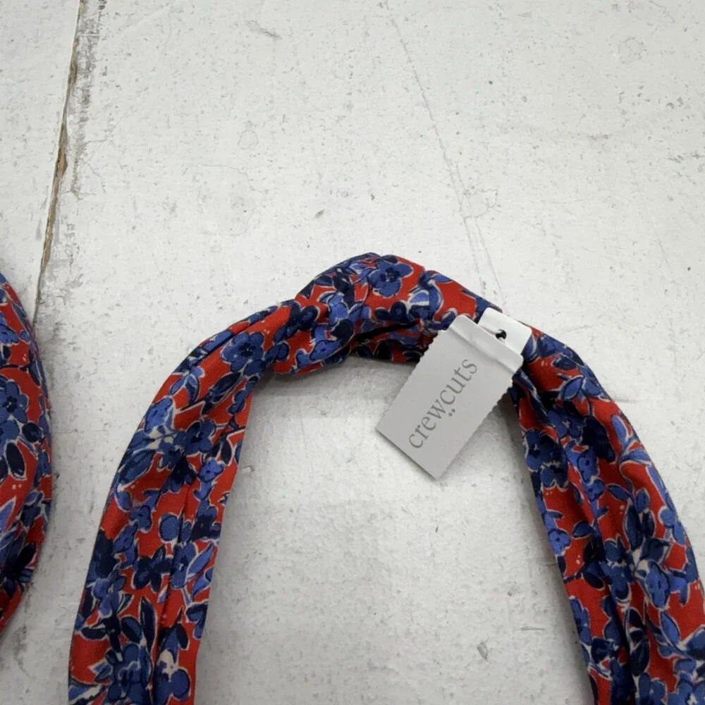 Crewcuts Headband Girls One Size Red Floral Knot Padded Fabric Hair Accessory